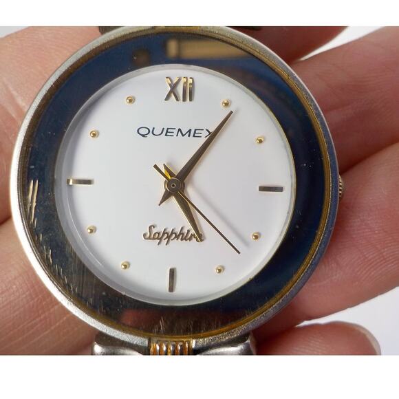 Quemex Sapphire Women Wrist Watch Silver Metal Untested - Picture 4 of 13